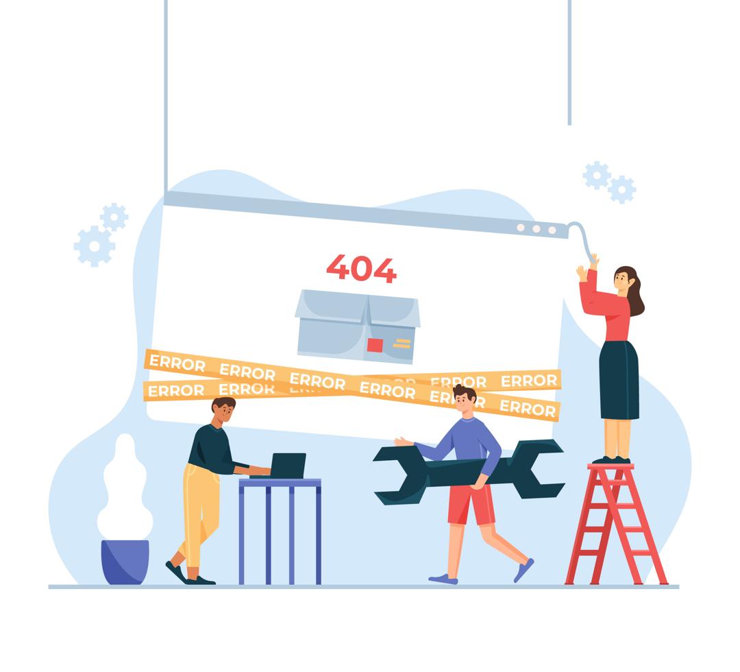 Webサイトのエラーを修復する様子